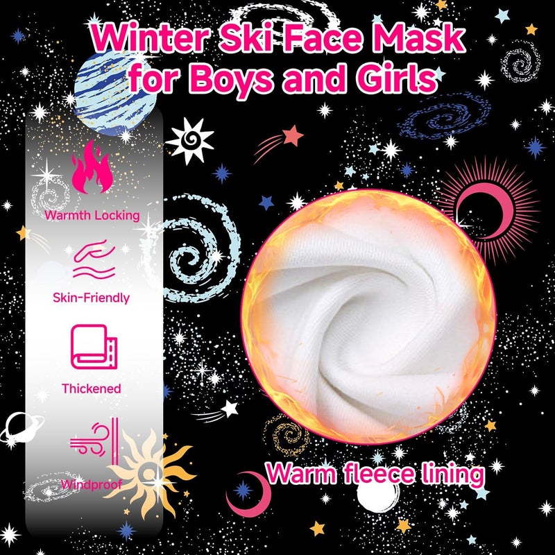 Wandx Winter Kids Balaclava Face Mask Full Fleece Gaiter Ski Mask Neck Warmer for Cold Weather Windproof Face Cover for Boys Girls - Image 2